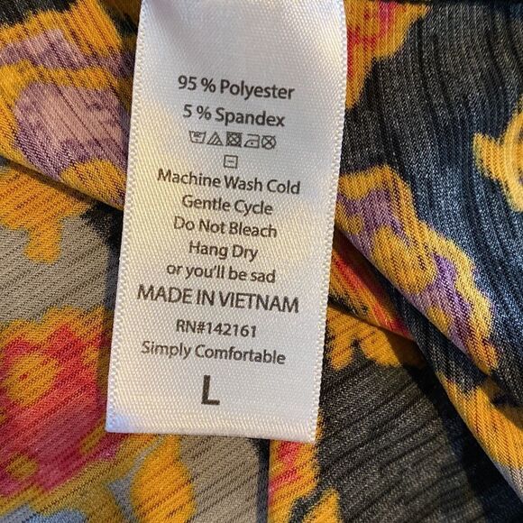 Lularoe Irma Popover Floral Top Purple/Red/Gray Size Large - Picture 10 of 10